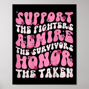 Retro Groovy Ondersteuning Vrouwen Borstkanker Bew Poster
