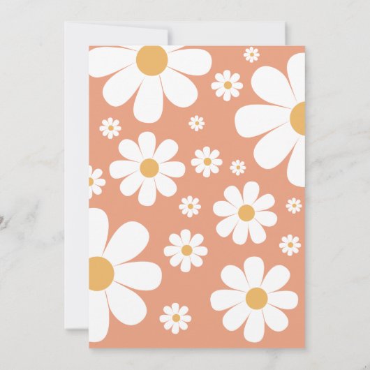 Retro Groovy One 70's Style Birthday Uitnodiging (Achterkant)