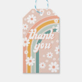 Retro Groovy One Boho First Birthday Cadeaulabel (Voorkant)