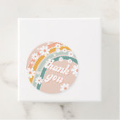 Retro Groovy One Boho First Birthday Gift Labels (In situ)