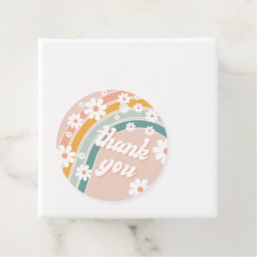 Retro Groovy One Boho First Birthday Gift Labels (In situ)