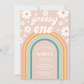 Retro Groovy One Boho First Birthday Kaart (Voorkant)