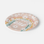 Retro Groovy One Boho First Birthday Papieren Bordje (Gekanteld)