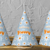 Retro Groovy One Boys 1e Verjaardag Feesthoedjes