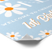 Retro Groovy One Boys 1e Verjaardag Welkom Poster (Hoek)