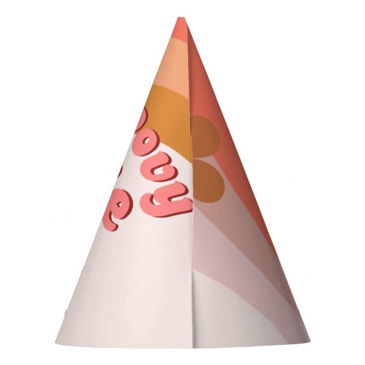 Retro Groovy One Daisy Eerste Verjaardag Deel Feesthoedjes (Achterkant)