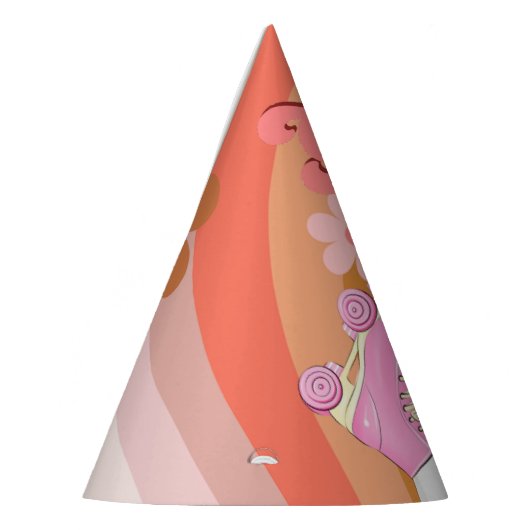 Retro Groovy One Daisy Eerste Verjaardag Deel Feesthoedjes (Links)