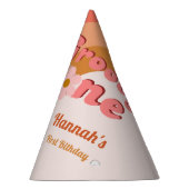 Retro Groovy One Daisy Eerste Verjaardag Deel Feesthoedjes (Rechts)