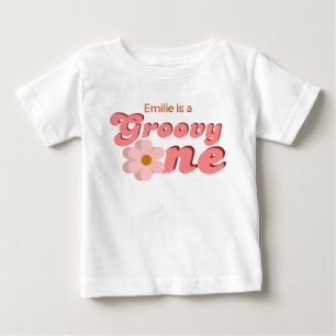 Retro Groovy One Daisy Flower Verjaardagsfeestje