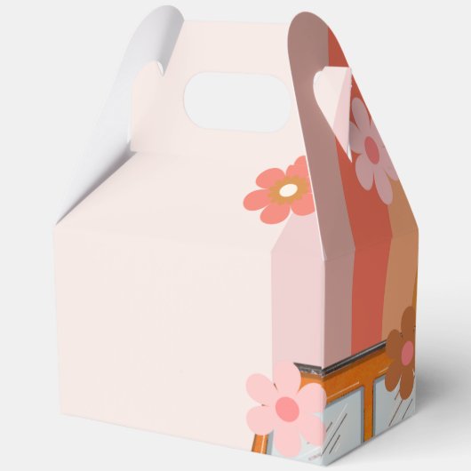 Retro Groovy One Daisy Flower Verjaardagsfeestje Bedankdoosjes (Achterkant)