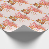 Retro Groovy One Daisy Flower Verjaardagsfeestje Cadeaupapier (Hoek)