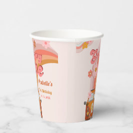 Retro Groovy One Daisy Flower Verjaardagsfeestje Papieren Bekers