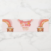 Retro Groovy One Daisy Flower Verjaardagsfeestje Waterfles Etiket (Enkel label)