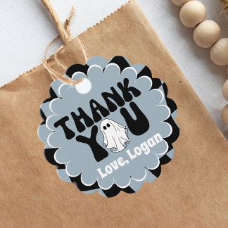 Retro Groovy One Happy Boo Boy Bedankt Bedankjes Labels