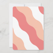 Retro Groovy One Wavy Girl 1e uitnodiging op zater (Achterkant)