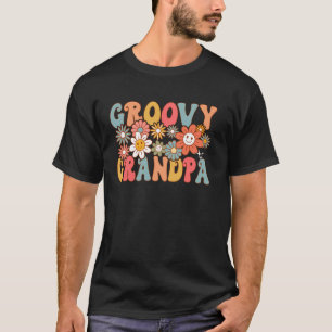 Retro Groovy Opa 1e Verjaardag Matching Familie T-shirt