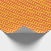 Retro Groovy Oranje Gele Wavy Stripe Cadeaupapier (Hoek)