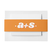 Retro groovy oranje initialen 70s geïnspireerde br uitnodigingen wikkel (Voorkant Voorbeeld)