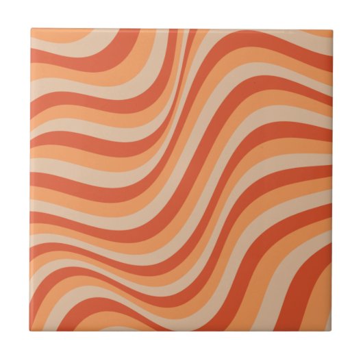 Retro Groovy Oranje kleur Tegeltje (Voorkant)