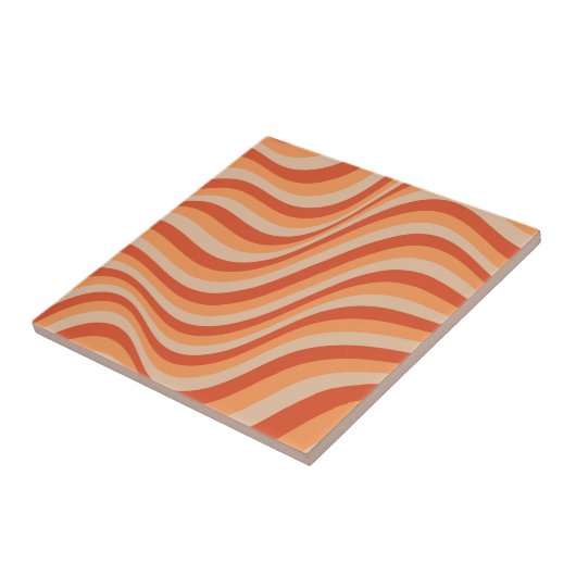 Retro Groovy Oranje kleur Tegeltje (Zijkant)