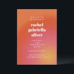 Retro Groovy Oranje Simple Bat Mitzvah Kaart<br><div class="desc">Retro Groovy Oranje Simple Bold Bat Mitzvah Invitation</div>