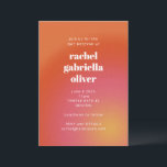 Retro Groovy Oranje Simple Bat Mitzvah Kaart<br><div class="desc">Retro Groovy Oranje Simple Bold Bat Mitzvah Invitation</div>