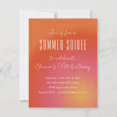 Retro Groovy Oranje Summer Soiree Birthday Party Kaart (Voorkant)