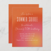 Retro Groovy Oranje Summer Soiree Birthday Party Kaart (Voorkant / Achterkant)