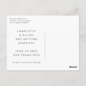 Retro Groovy Oranje trendy gradiënt Sla de datum o Briefkaart (Achterkant)