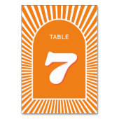 Retro groovy oranje zonnestralen 70s geïnspireerde kaart (Achterkant)