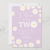 Retro Groovy Paarse Daisy Bloemen Verjaardagsfeest Kaart (Voorkant)