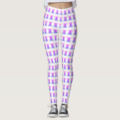 RETRO GROOVY PAARSE LEGGINGS (Voorkant)