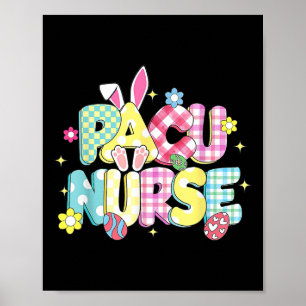 Retro Groovy Pacu Verpleegster Bunny Ear Grappig P Poster