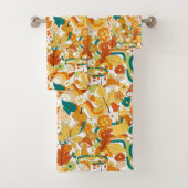 Retro Groovy-paddenstoelenpatroon Bad Handdoek (Insitu)