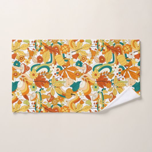 Retro Groovy-paddenstoelenpatroon Bad Handdoek (Handdoek)