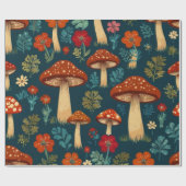Retro Groovy-paddenstoelenpatroon Cadeaupapier (Vlak)