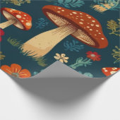 Retro Groovy-paddenstoelenpatroon Cadeaupapier (Hoek)