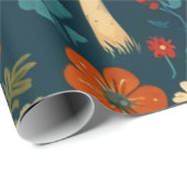 Retro Groovy-paddenstoelenpatroon Cadeaupapier (Rol Hoek)