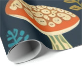 Retro Groovy-paddenstoelenpatroon Cadeaupapier (Rol Hoek)
