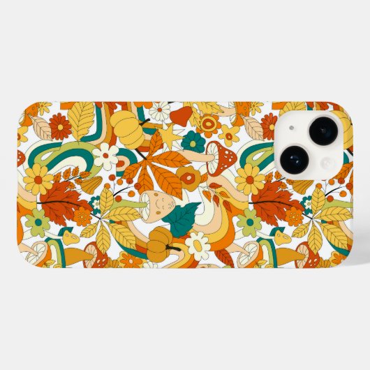 Retro Groovy-paddenstoelenpatroon Case-Mate iPhone Case (Achterkant (horizontaal))