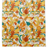 Retro Groovy-paddenstoelenpatroon Douchegordijn (Voorkant)