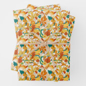 Retro Groovy-paddenstoelenpatroon Inpakpapier Vel (In situ)