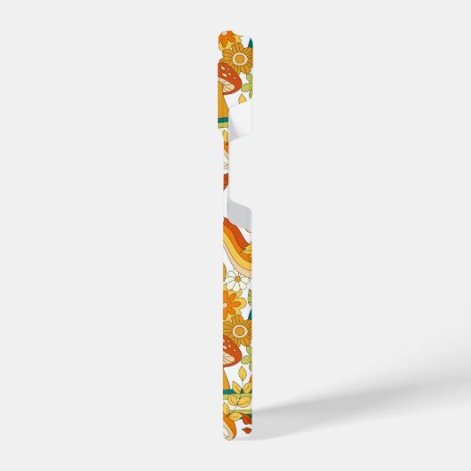 Retro Groovy-paddenstoelenpatroon iPhone Hoesje (Linkerkant)