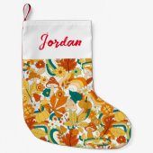 Retro Groovy-paddenstoelenpatroon Kleine Kerstsok (Voorkant)