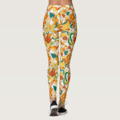 Retro Groovy-paddenstoelenpatroon Leggings (Achterkant)