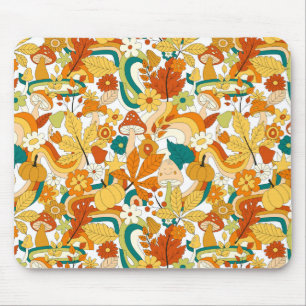 Retro Groovy-paddenstoelenpatroon Muismat