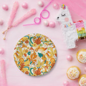 Retro Groovy-paddenstoelenpatroon Papieren Bordje (Feest)