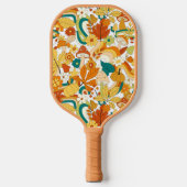 Retro Groovy-paddenstoelenpatroon Pickleball Paddle (Voorkant)