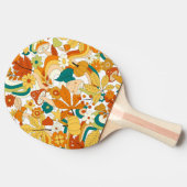 Retro Groovy-paddenstoelenpatroon Tafeltennisbatje (Zijkant)