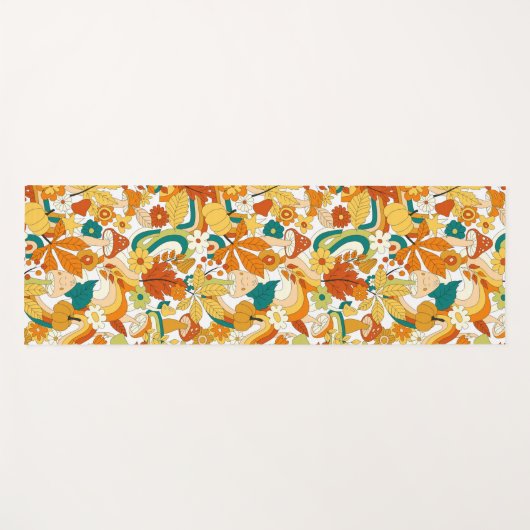 Retro Groovy-paddenstoelenpatroon Yogamat (Voorkant (horizontaal))